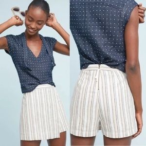 Anthropologie Akemi + Kin Acadia Linen Blend Striped Skort
